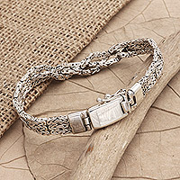 NOVICA .925 Sterling Silver Men's Woven Chain Bracelet, 8.5, Kingdom' :  : Clothing, Shoes & Accessories