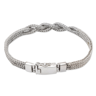Unisex Sterling Silver Chain Bracelet Crafted in Bali