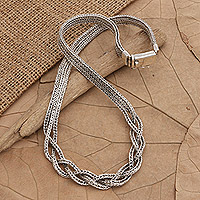 Halskette aus Sterlingsilber, „Mirage“ – Halskette aus Sterlingsilber mit Kombinationsfinish