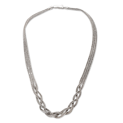 Sterling Silver Chain Necklace with Combination Finish