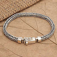 Sterling silver chain bracelet, 'Truth or Dare'