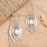 Cultured pearl dangle earrings, 'Rare Entity'