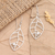 Cultured pearl dangle earrings, 'Leafy Innocence' - Sterling Silver Leafy Dangle Earrings with Cultured Pearls (image 2) thumbail