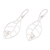 Cultured pearl dangle earrings, 'Leafy Innocence' - Sterling Silver Leafy Dangle Earrings with Cultured Pearls (image 2b) thumbail