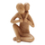Holzstatuette - Statuette aus Hibiskusholz mit Vater und Kind