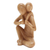 estatuilla de madera - Estatuilla de madera de hibisco padre e hijo
