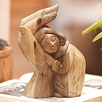 Wood statuette, 'Protect Me'
