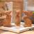 Esculturas de madera, (juego de 3) - Esculturas de ratón artesanales (juego de 3)