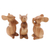 Esculturas de madera, (juego de 3) - Esculturas de ratón artesanales (juego de 3)