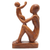 Wood sculpture, 'Welcome to Fatherhood' - Hand Carved Balinese Suar Wood Sculpture