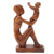 Wood sculpture, 'Welcome to Fatherhood' - Hand Carved Balinese Suar Wood Sculpture