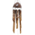 Bamboo and coconut shell wind chime, 'Floral Melody' - Bamboo Wind Chime with Hand-Painted Floral Motif