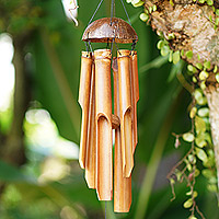 Bamboo and coconut shell wind chime, Melody Garden