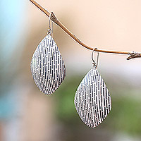 Sterling silver dangle earrings, 'Torrent' - Artisan Crafted Sterling Silver Earrings