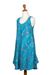 Batik rayon dress, 'Abstract Petals' - Indonesian Batik Rayon Sleeveless Dress in Blue Tones (image 2d) thumbail