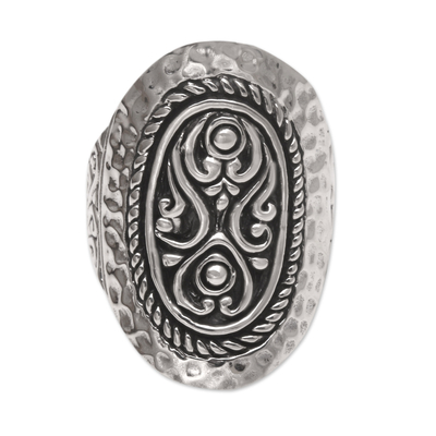 Men's sterling silver cocktail ring, 'Palace Door' - Men's Hand Made Sterling Silver Cocktail Ring