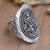 Men's sterling silver cocktail ring, 'Palace Door' - Men's Hand Made Sterling Silver Cocktail Ring (image 2b) thumbail