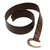 Cinturón de cuero - Cinturón de cuero marrón con hebilla de gancho de hierro hecho a mano en Bali