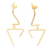 Gold-plated dangle earrings, 'Disconnected' - Hand Crafted Abstract 18k Gold-Plated Dangle Earrings