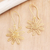 Gold-plated dangle earrings, 'Sun Gleam' - Hand Crafted Gold-Plated Dangle Earrings from Indonesia