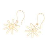 Gold-plated dangle earrings, 'Sun Gleam' - Hand Crafted Gold-Plated Dangle Earrings from Indonesia
