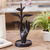 Wood jewelry stand, 'Plucking Dreams' - Hand Carved Wood Jewelry Stand with Leaf Motif (image 2) thumbail