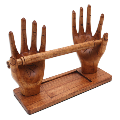 Schmuckdisplay aus Holz - Handgefertigter Schmuckständer aus Jempinis-Holz
