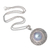 collar con colgante de perlas cultivadas - Collar Colgante de Plata de Ley Pulida con Perla Azul