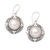 Cultured pearl dangle earrings, 'Around Heaven' - Sterling Silver and Cultured Pearl Dangle Earrings from Bali