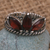 Garnet cocktail ring, 'Queen of the Jungle in Red' - Garnet and Sterling Silver Crown-shaped Cocktail Ring