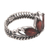 Garnet cocktail ring, 'Queen of the Jungle in Red' - Garnet and Sterling Silver Crown-shaped Cocktail Ring