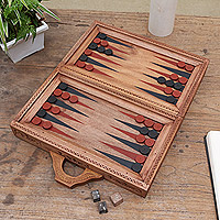Wood backgammon set, 'Winding Games'