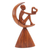 Wood sculpture, 'A Father's Hope' - Suar Wood Figure Sculpture with Heart Motif thumbail