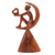 Wood sculpture, 'A Father's Hope' - Suar Wood Figure Sculpture with Heart Motif (image 2c) thumbail