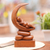 Wood sculpture, 'Dream Baby' - Suar Wood Figure Sculpture with Moon Motif (image 2) thumbail