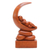 Wood sculpture, 'Dream Baby' - Suar Wood Figure Sculpture with Moon Motif