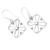 Sterling silver dangle earrings, 'Four Petal Corners' - Handmade Balinese Floral 925 Sterling Silver Dangle Earrings