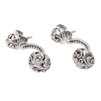 Sterling silver drop earrings, 'Act of Grace' - Artisan Crafted Sterling Silver Drop Earrings