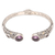 Gold-accented amethyst and garnet cuff bracelet, 'Divine Woman' - Bali Sterling Silver Cuff Bracelet with Amethyst and Garnet thumbail