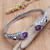 Gold-accented amethyst and garnet cuff bracelet, 'Divine Woman' - Bali Sterling Silver Cuff Bracelet with Amethyst and Garnet (image 2b) thumbail