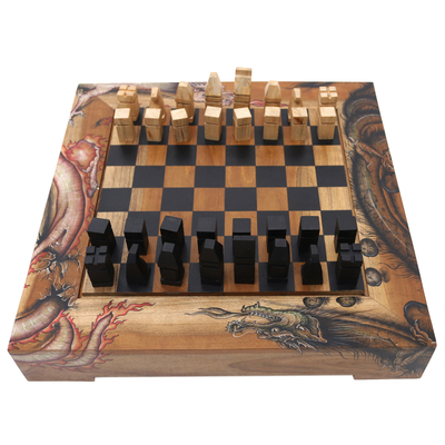 Handcrafted Wood Chess Set from Bali
