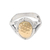 Men's gold-accented cocktail ring, 'Golden Cave' - Men's Gold-Accented Cocktail Ring with Hammered Finish