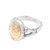 Men's gold-accented cocktail ring, 'Golden Cave' - Men's Gold-Accented Cocktail Ring with Hammered Finish