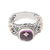 Gold-accented amethyst single stone ring, 'Magic Jungle' - Gold-Accented Amethyst Single Stone Ring