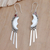 Garnet dangle earrings, 'Tasseled Moon' - Garnet Dangle Earrings with Crescent Moon Motif (image 2) thumbail