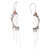 Garnet dangle earrings, 'Tasseled Moon' - Garnet Dangle Earrings with Crescent Moon Motif