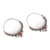 Garnet hoop earrings, 'Slumbering Moon' - Garnet Hoop Earrings with Crescent Moon Motif (image 2b) thumbail