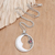 Garnet pendant necklace, 'Knighted Moon' - Garnet Pendant Necklace with Crescent Moon Motif (image 2) thumbail