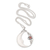 Garnet pendant necklace, 'Knighted Moon' - Garnet Pendant Necklace with Crescent Moon Motif thumbail