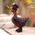 Wood figurine, 'Yeomen Warder Duck' - Bamboo Root and Teak Hand-Painted English Duck Figurine